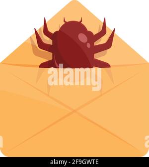 Mail bug icon. Cartoon of Mail bug vector icon for web design isolated on white background Stock Vector