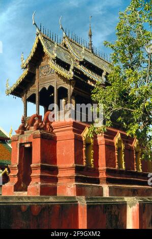 Wat Phra That Hariphunchai - Lamphun - Thailand 1992 (Photo on photographic film) Stock Photo