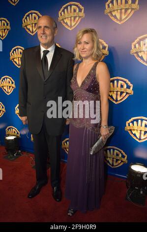 Actor Jeffrey Tambor and actress Kasia Ostlun attends arrivals for the 58th Annual Primetime Emmy Awards Warner Bros. Television Party at Cicada on August 28, 2006 in Los Angeles, California. Stock Photo