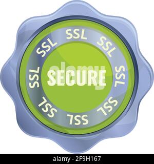 Secure ssl certificate icon. Cartoon of Secure ssl certificate vector icon for web design isolated on white background Stock Vector