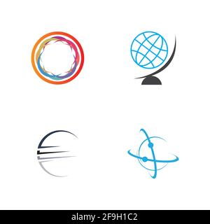 creative global vector logo set illustration design template Stock Vector