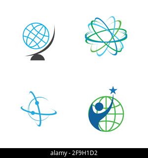 creative global vector logo set illustration design template Stock Vector