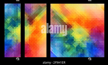 Abstract multicolored background from squares. Rainbow mosaic. Vector illustration Stock Vector