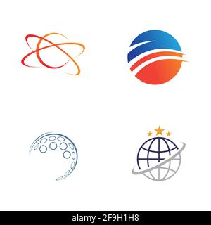 creative global vector logo set illustration design template Stock Vector