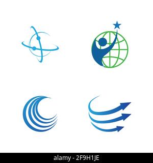 creative global vector logo set illustration design template Stock Vector