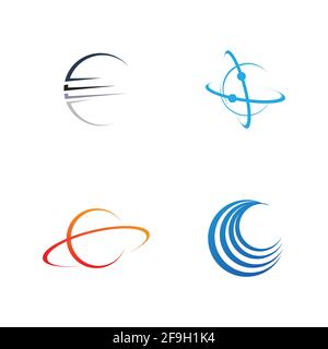 creative global vector logo set illustration design template Stock Vector