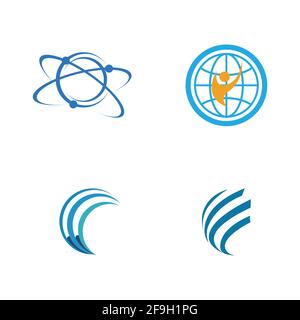 creative global vector logo set illustration design template Stock Vector