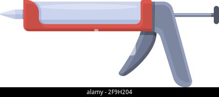 Seal silicone caulk gun icon. Cartoon of Seal silicone caulk gun vector icon for web design isolated on white background Stock Vector