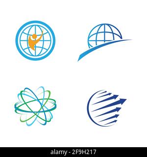 creative global vector logo set illustration design template Stock Vector