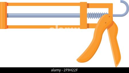 Plastic silicone caulk gun icon. Cartoon of Plastic silicone caulk gun vector icon for web design isolated on white background Stock Vector