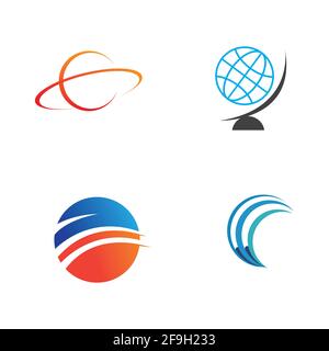 creative global vector logo set illustration design template Stock Vector