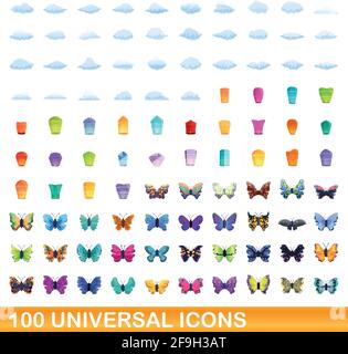 Floating lantern icons set. Cartoon set of floating lantern vector ...