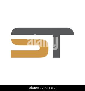Red ST Letter Logo Design with Creative Intersected and Cutted Serif ...
