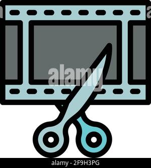 Edit movie icon. Outline Edit movie vector icon for web design isolated on white background Stock Vector