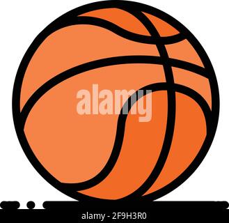 Basketball rubber ball icon. Outline Basketball rubber ball vector icon for web design isolated on white background Stock Vector