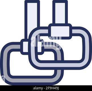 Gymnastics sport rings icon. Outline Gymnastics sport rings vector icon for web design isolated on white background Stock Vector