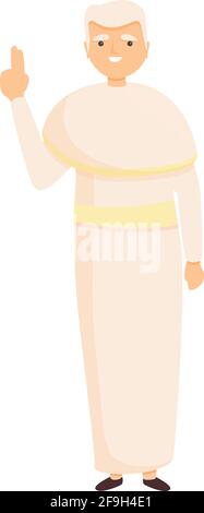 Priest white clothes icon. Cartoon of Priest white clothes vector icon for web design isolated on white background Stock Vector