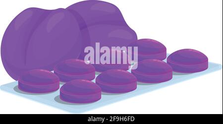 Plum cough drops icon. Cartoon of Plum cough drops vector icon for web design isolated on white background Stock Vector