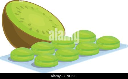 Kiwi cough drops icon. Cartoon of Kiwi cough drops vector icon for web design isolated on white background Stock Vector