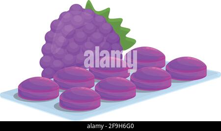 Berry cough drops icon. Cartoon of Berry cough drops vector icon for web design isolated on white background Stock Vector