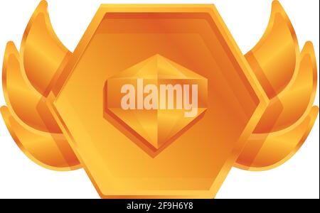 Ranking gold diamond icon. Cartoon of Ranking gold diamond vector icon for web design isolated on white background Stock Vector