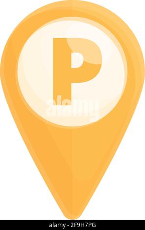 Paid parking location icon. Cartoon of Paid parking location vector icon for web design isolated on white background Stock Vector