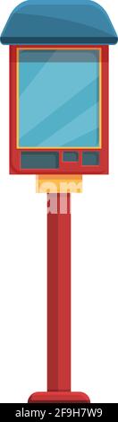Paid parking payment terminal icon. Cartoon of Paid parking payment terminal vector icon for web design isolated on white background Stock Vector