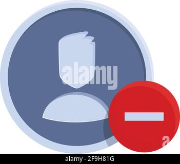 Delete online user icon. Cartoon of Delete online user vector icon for web design isolated on white background Stock Vector