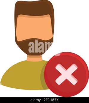 Delete human user icon. Cartoon of Delete human user vector icon for web design isolated on white background Stock Vector
