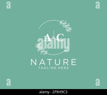 Golden Luxury AC A C Letters Logo Design with two different fonts and ...
