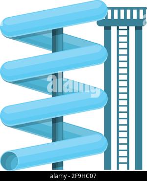 Water park spiral pipe icon. Cartoon of Water park spiral pipe vector icon for web design isolated on white background Stock Vector