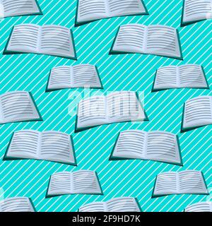 open book seamless pattern vector illustration Stock Vector