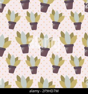 house plant seamless pattern vector illustration Stock Vector