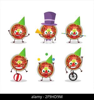 Cartoon character of bowl of chili with various circus shows. Vector illustration Stock Vector