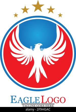 Falcon Eagle Bird Logo Template Vector Icon Stock Vector