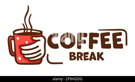 Coffee break, banner with cup of warm beverage Stock Vector