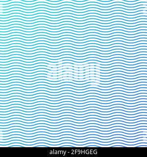 Blue seamless wave line pattern vector illustration with white background. Stock Vector
