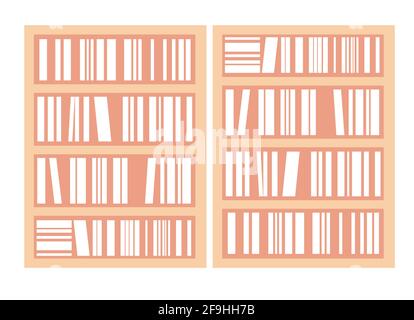 Bookcase with books and publications, store shop Stock Vector