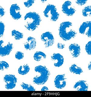 Blue abstract spots, repeatable animalistic print Stock Vector