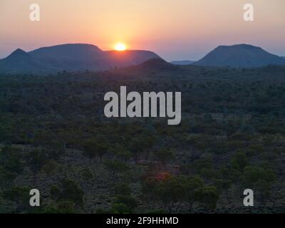 Sunset from Kungkalahayi Lookout, Purnululu National Park, Western Australia Stock Photo
