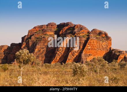 Orange conglomerate domes of the Bungle Bungle Range, Purnululu National Park, Western Australia Stock Photo