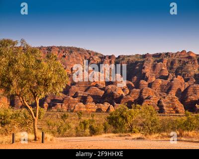 Orange conglomerate domes of the Bungle Bungle Range, Purnululu National Park, Western Australia Stock Photo