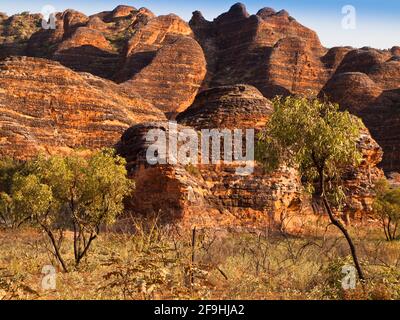 Orange conglomerate domes of the Bungle Bungle Range, Purnululu National Park, Western Australia Stock Photo