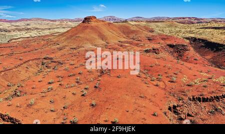 Pilbara is a region in Northern Western Australia known for the red earth and its vast mineral deposits in particular iron ore. Stock Photo