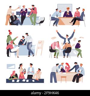 Team working in office, business projects job Stock Vector