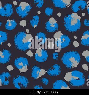 Leopard print, abstract brushes and strokes vector Stock Vector