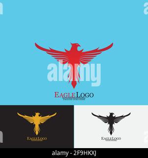 Falcon Eagle Bird Logo Template Vector Icon Stock Vector