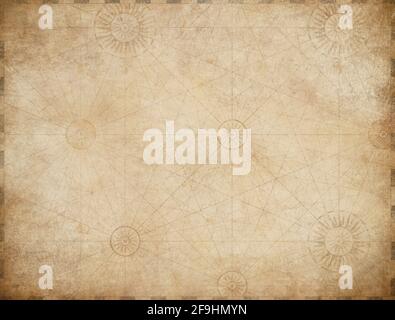 old nautical hidden treasure map background Stock Photo - Alamy