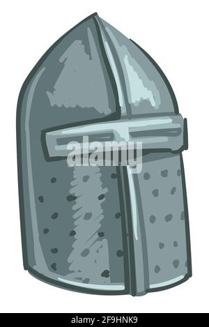 Medieval helmet, part of knight iron armour vector Stock Vector