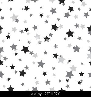 Seamless abstract pattern with little sharp black stars on white ...